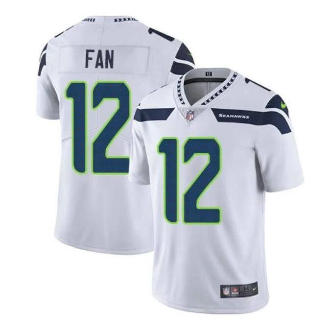 Men Seattle Seahawks #12 Fan Nike White Vapor Limited NFL Jersey